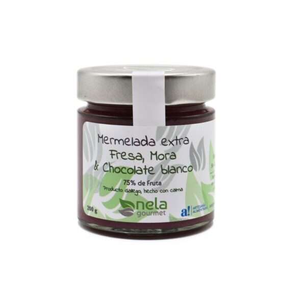 Mermelada Fresa, Mora y Chocolate Blanco Nela Gourmet